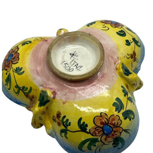 Vintage Italian Majolica Jardiniere Figural Handles Red Clay signed Italy 1509 - Picture 2 of 10